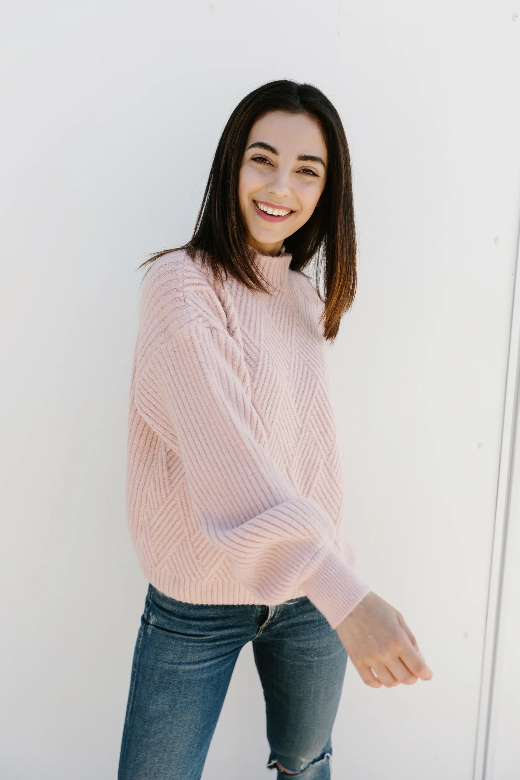 You Are Fearless- Blush Pink Knit Sweater