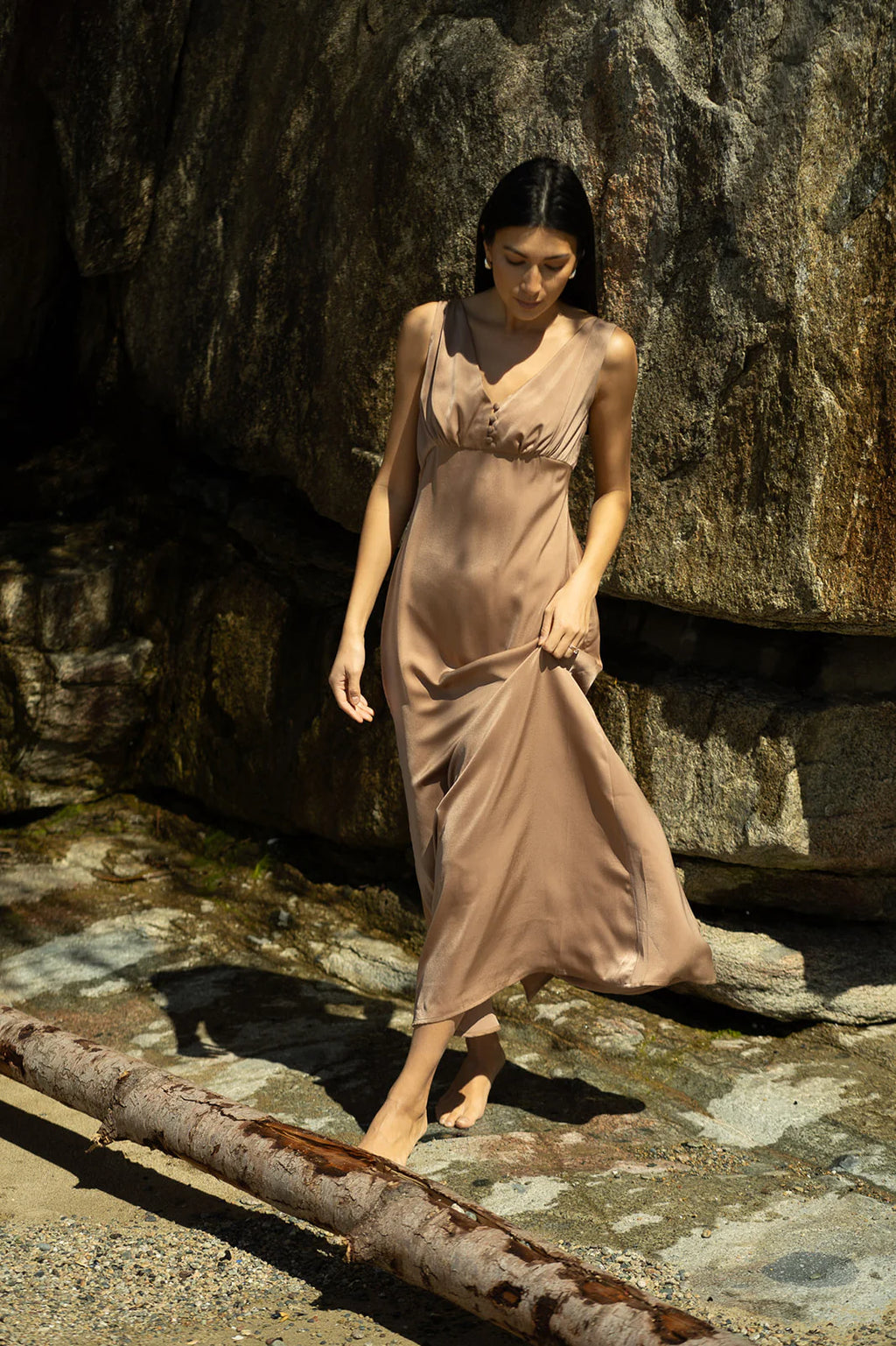 Jake Slip Dress- Soft Bronze