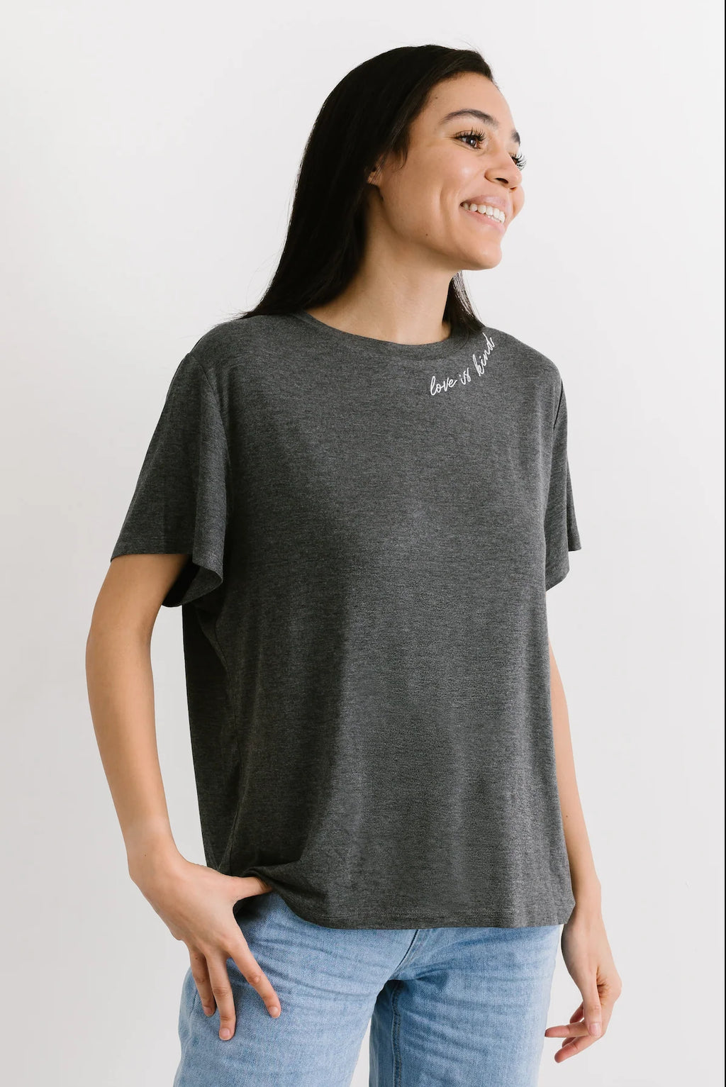 Love is Kind Box Tee- Charcoal
