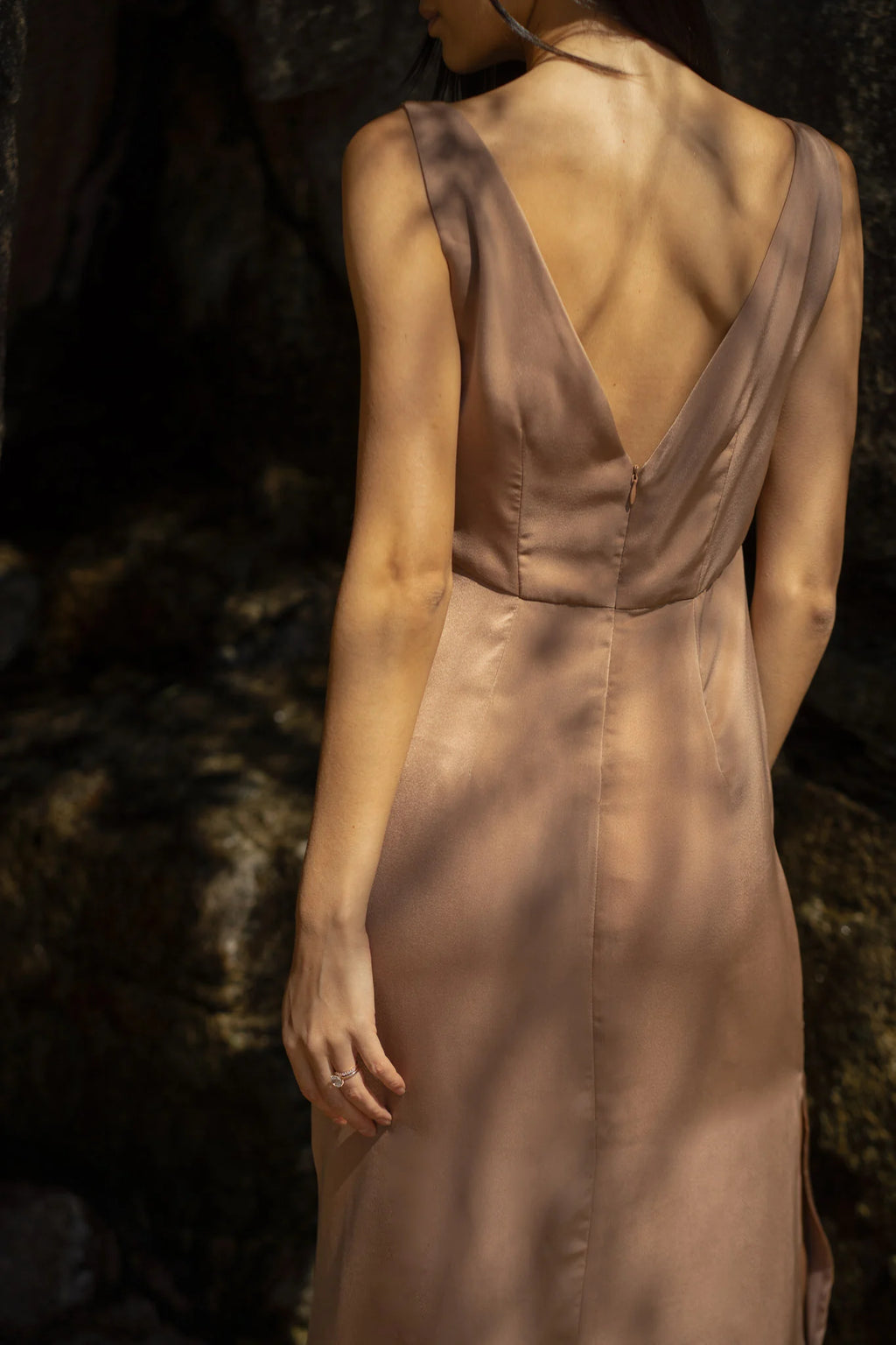 Jake Slip Dress- Soft Bronze