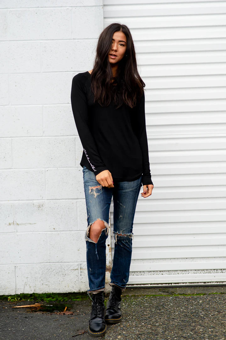 Let's be Brave and Kind, and Love More Than Less- Black Long Sleeve