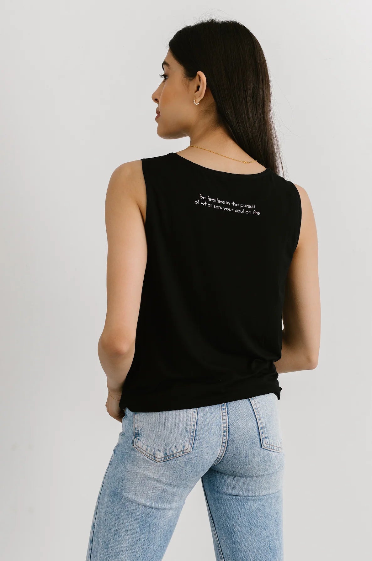 Be Fearless Tie Tank- Midnight Black