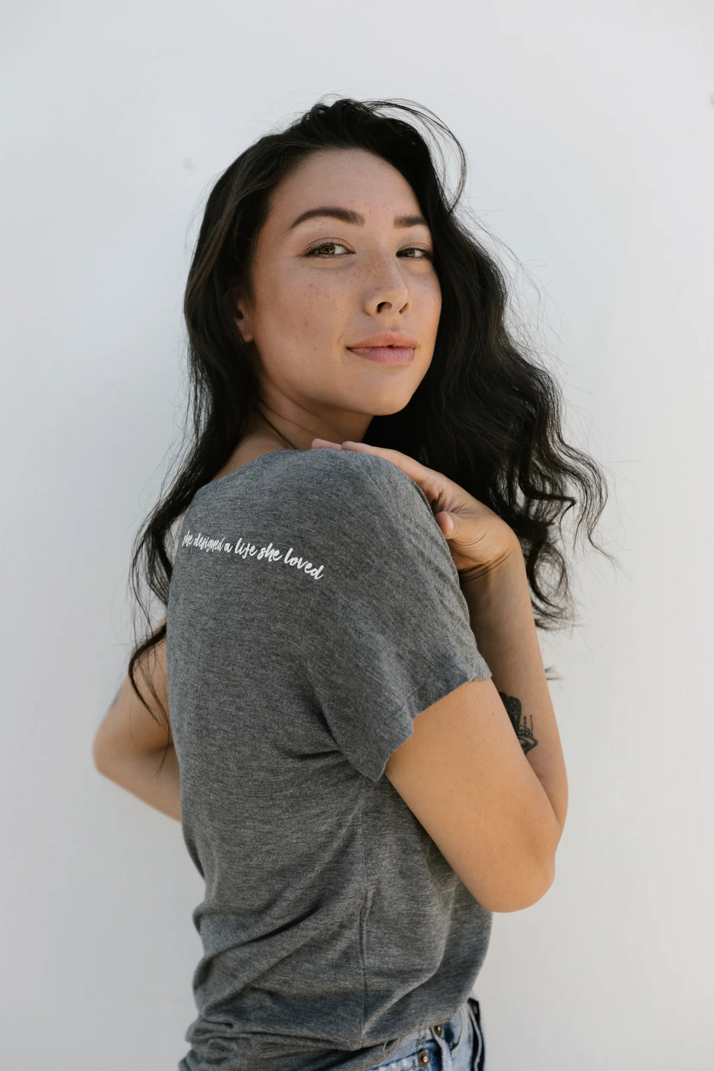 She Designed A Life She Loved- Dark Grey T-Shirt