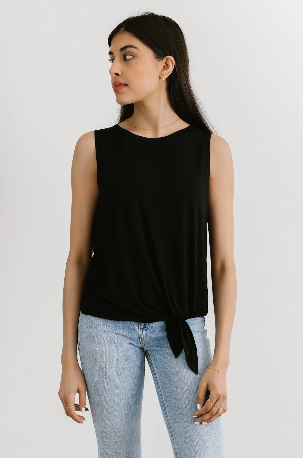 Be Fearless Tie Tank- Midnight Black