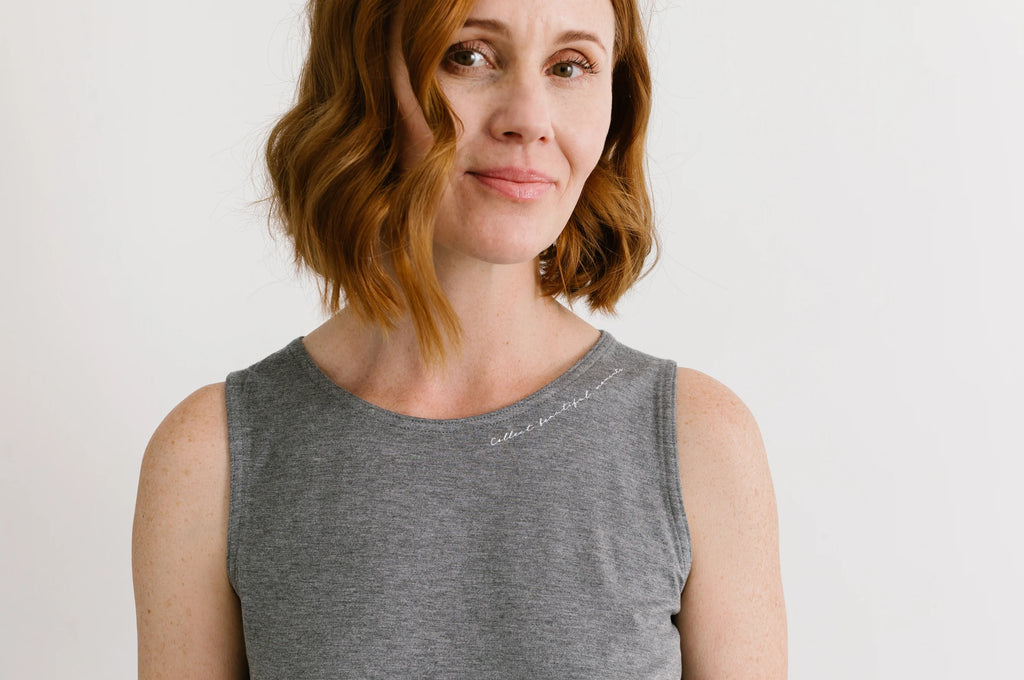 Collect Beautiful Moments Tie Tank- Stone Grey