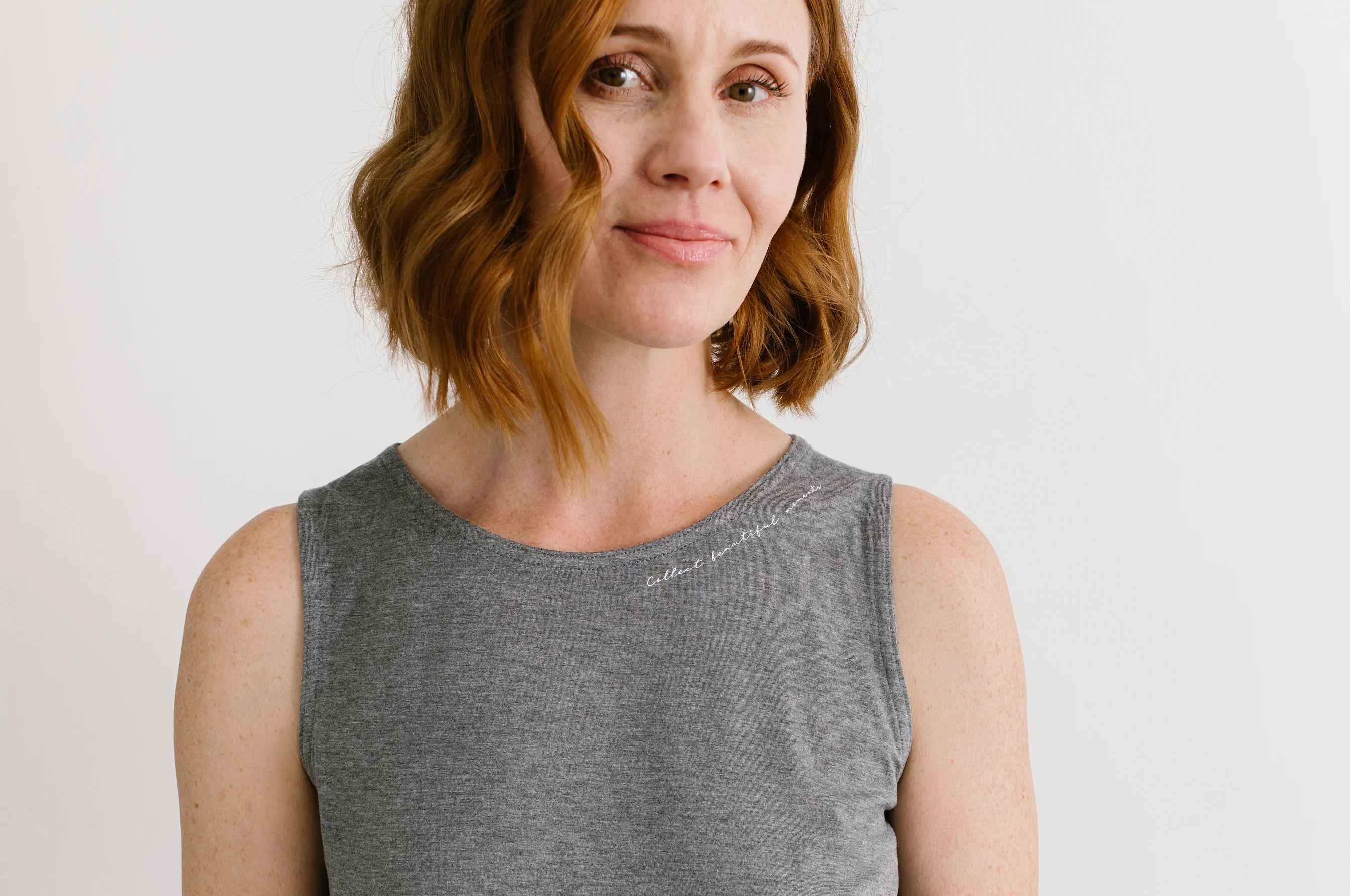 Collect Beautiful Moments Tie Tank- Stone Grey