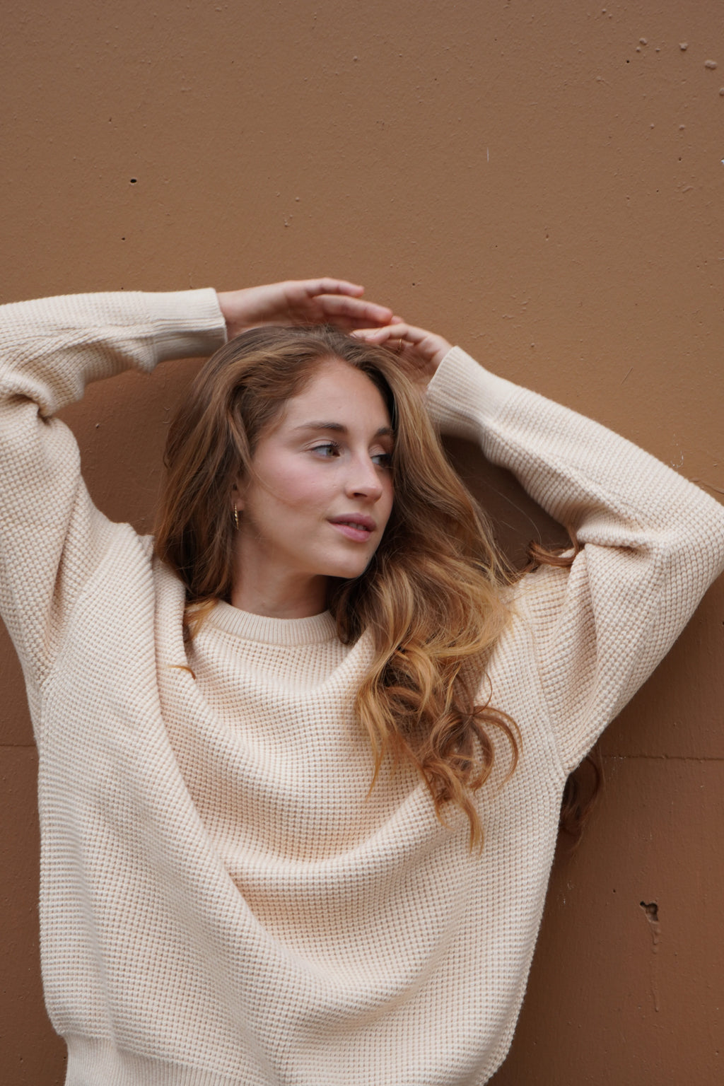Capri Waffle Sweater- Sand