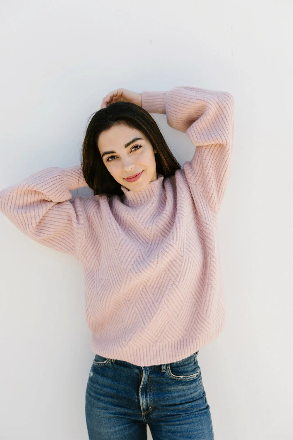 You Are Fearless- Blush Pink Knit Sweater