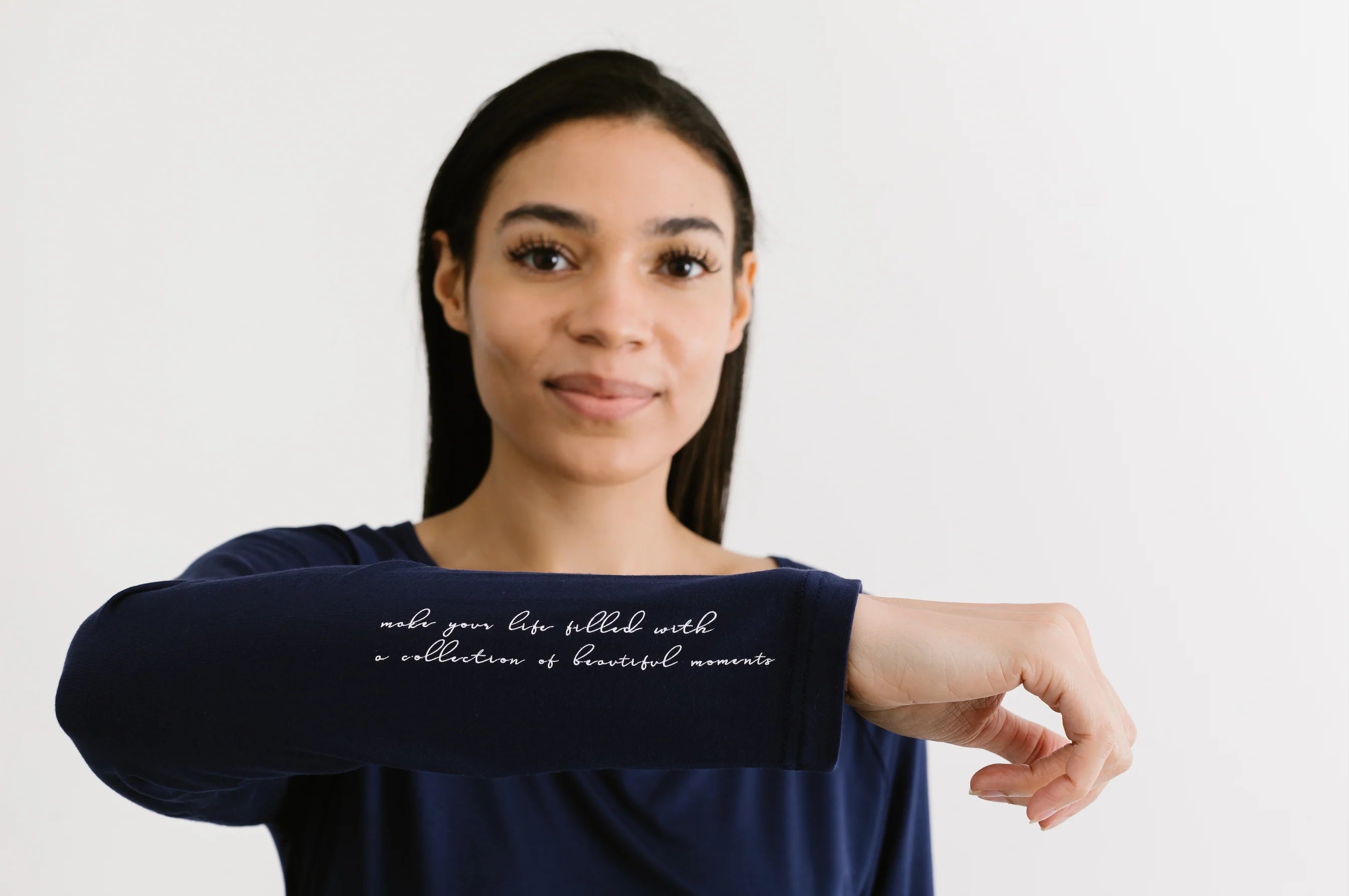 Beautiful Moments - Long Sleeve Deep Navy Shirt