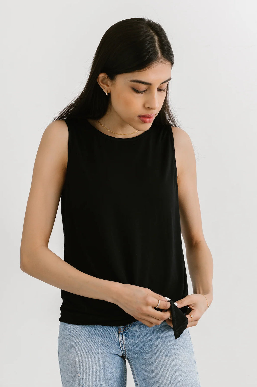 Be Fearless Tie Tank- Midnight Black