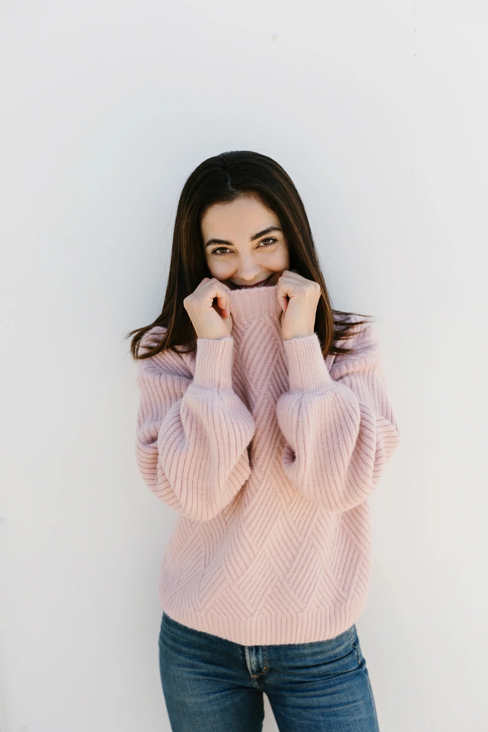 You Are Fearless- Blush Pink Knit Sweater