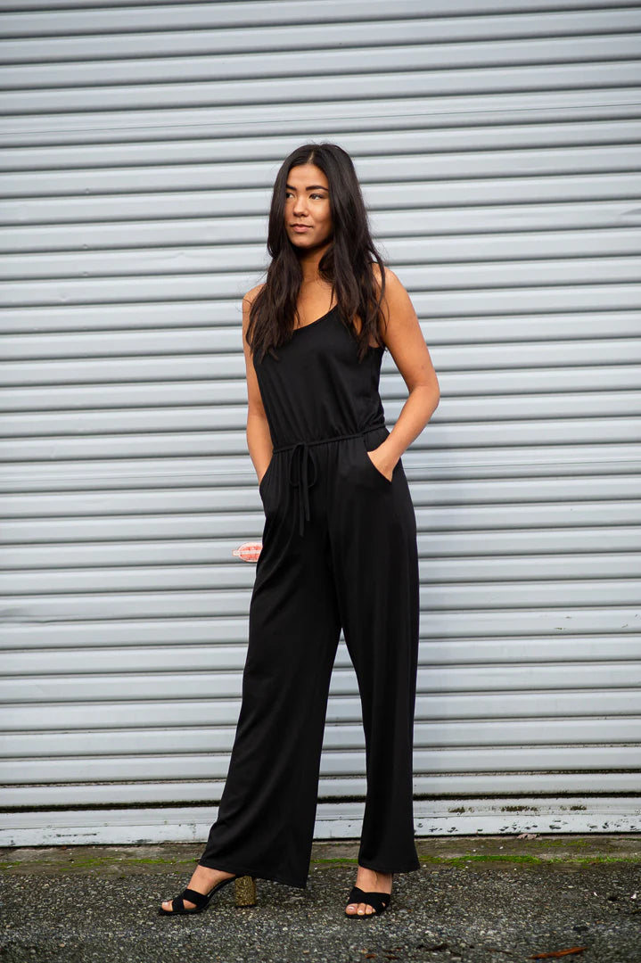 Take Time to do What Makes Your Soul Happy Black Jumpsuit